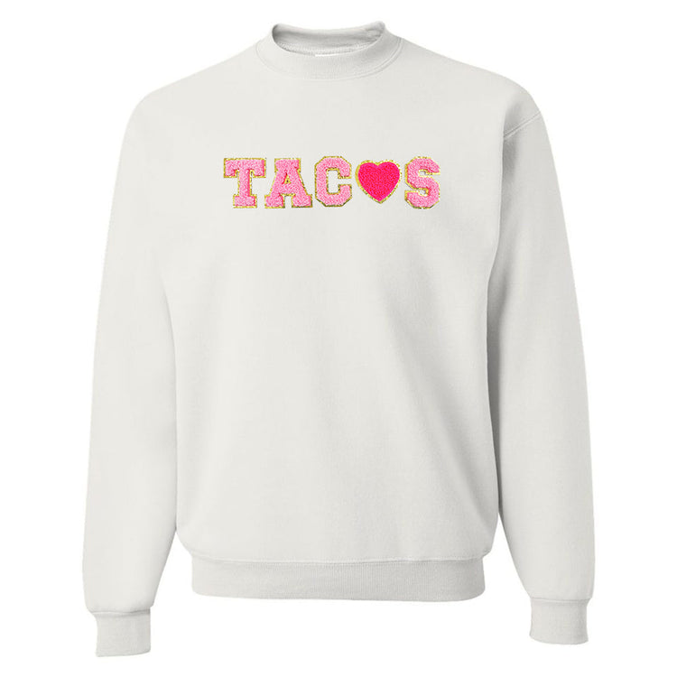 Tacos Letter Patch Crewneck Sweatshirt