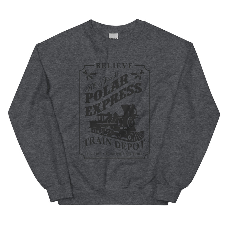 'Polar Express Train Depot' Crewneck Sweatshirt