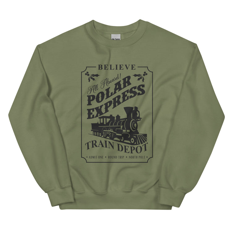 'Polar Express Train Depot' Crewneck Sweatshirt