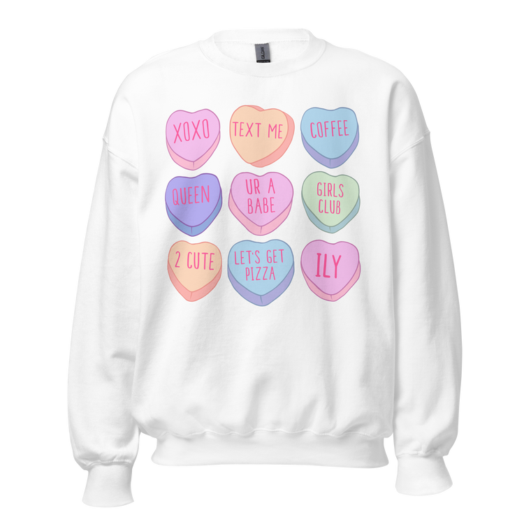 Candy Hearts Crewneck Sweatshirt