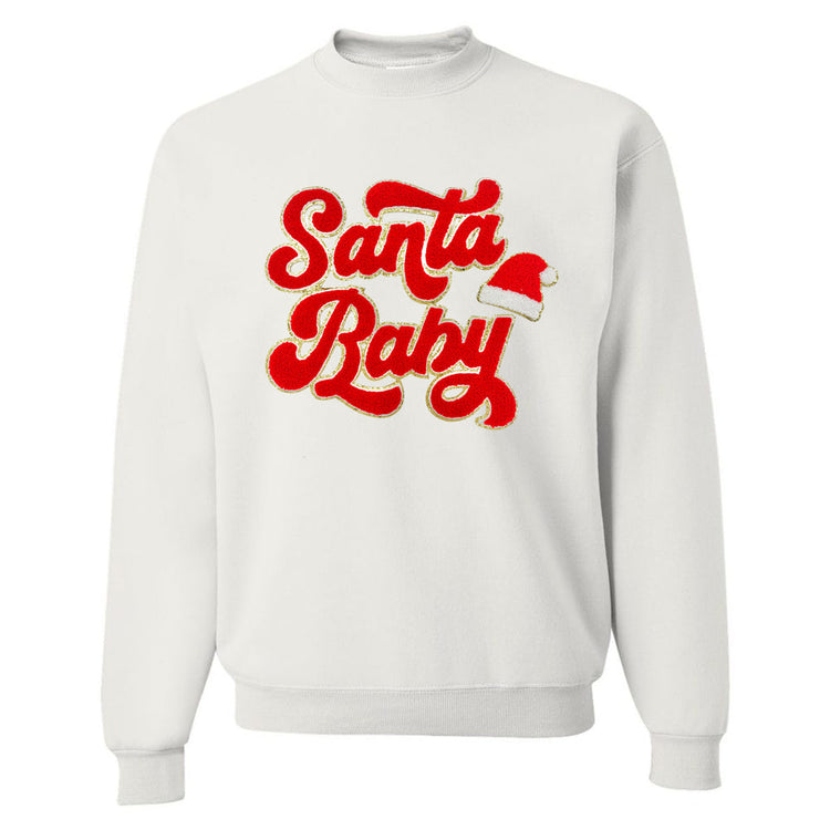 Santa Baby Letter Patch Crewneck Sweatshirt