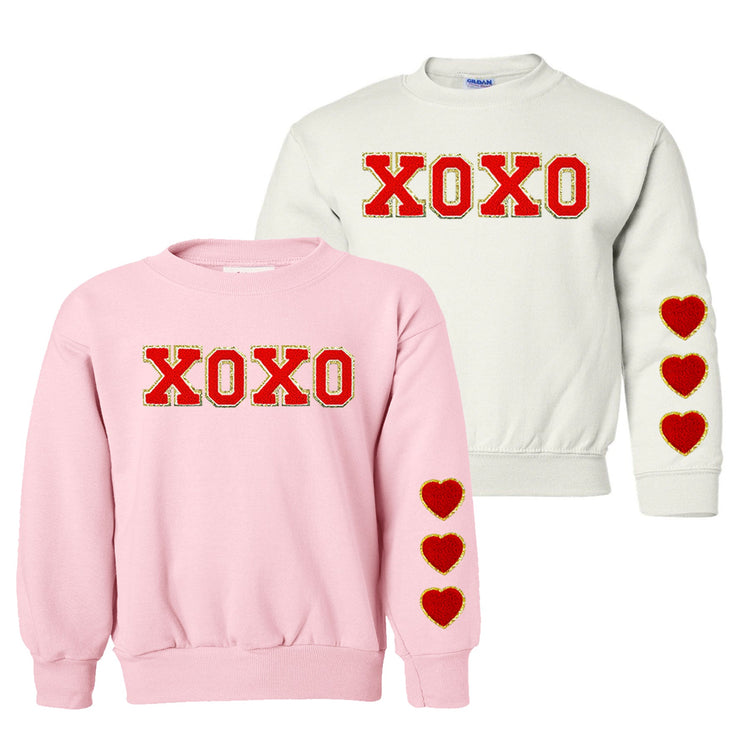 Kids XOXO Red Letter Patch Crewneck Sweatshirt